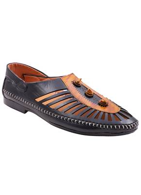 Casual Ethnic Black Nagra Shoes For Men 3