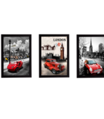 Set Of 3 Gorgeous Geometrical Flower Satin Matt Texture UV Art Painting