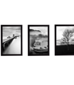 Set Of 3 Gorgeous Geometrical Flower Satin Matt Texture UV Art Painting