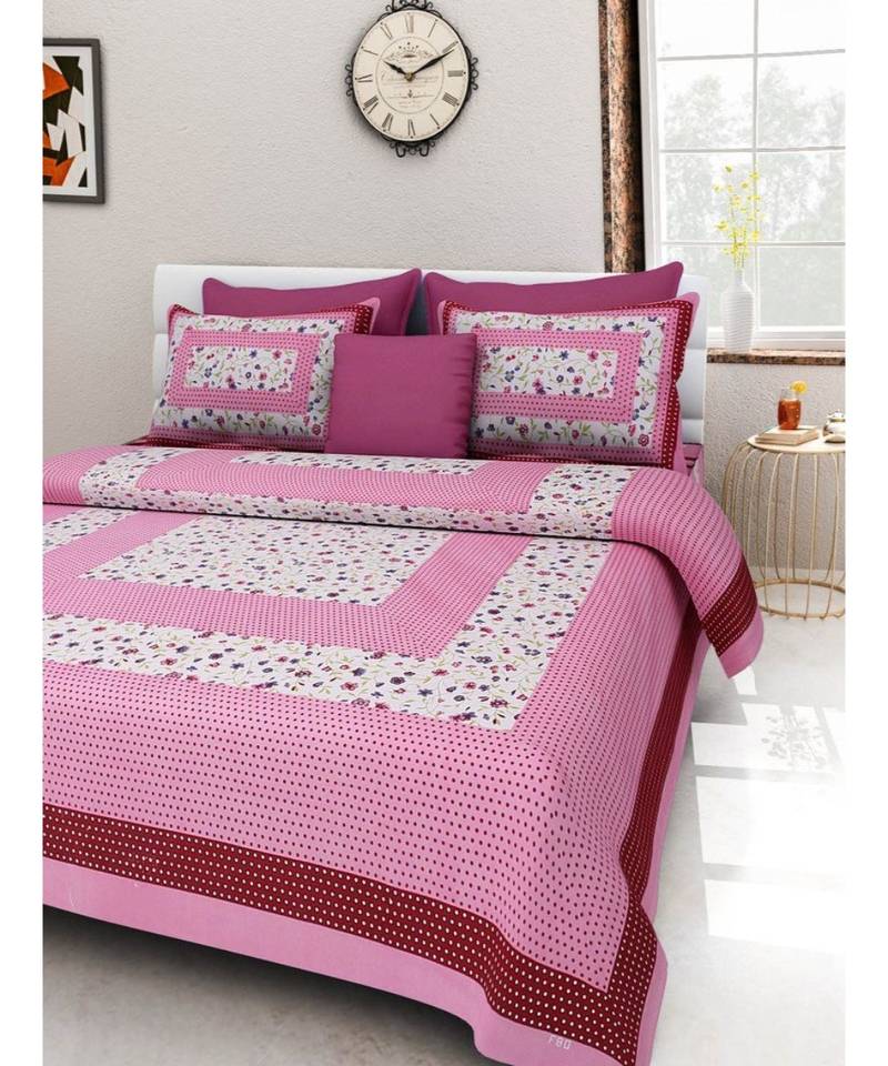 Handmade 100 Cotton Bedding Bedsheet with Pillow Cover bedspread R M EXPORTS 3064586
