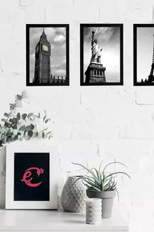 Set Of 3 Gorgeous Geometrical Flower Satin Matt Texture UV Art Painting