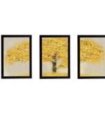 Set Of 3 Gorgeous Geometrical Flower Satin Matt Texture UV Art Painting