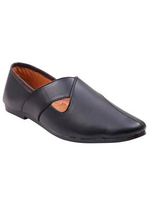  Casual Ethnic Black Juttis Shoes For Men 3