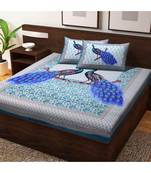 100% Cotton Double Bedsheet Bedapread Hand Printed Double bedsheet with Pillow Cover