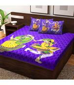 Cotton Bedsheet Indian Sanganeri Jaipuri Print with Pillow Cover Bedding Bedspread Bohemian
