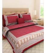 Sanganeri Print 100% Cotton Bedsheet Bedspread with Pillow Cover Traditional Jaipuri indian