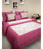 Indian Handmade Cotton Screen Printed Bedding Bedsheet with Pillow Cover Traditional Print Bedsheet Bedspread