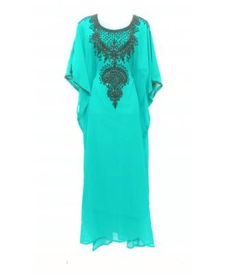 Shree Green Black Stoned Abaya 1