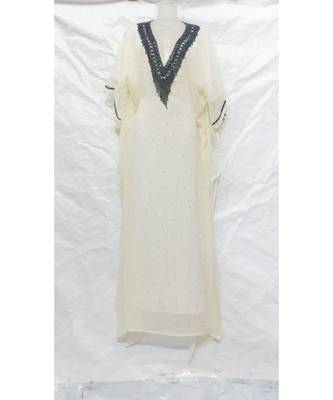 White Farasha With Handmade Embroidery 1