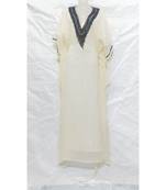 White Farasha With Handmade Embroidery