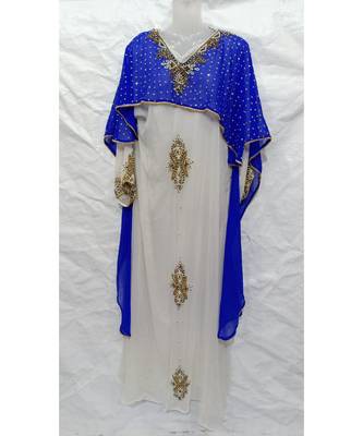 White Farasha With Handmade Embroidery 1