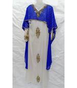 White Farasha With Handmade Embroidery