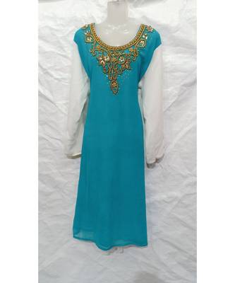 Mix Color Embroidered Georgette Islamic Arabic Partywear Kaftan 1