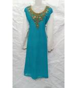 Mix Color Embroidered Georgette Islamic Arabic Partywear Kaftan