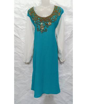 Mix Color Embroidered Georgette Islamic Arabic Partywear Kaftan 1