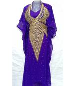 PURPLE Georgette Embroidered Zari Work Islamic FARASHA