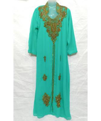 Shree Green Georgette Abaya 1