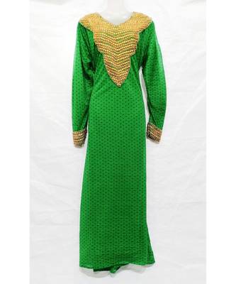 Green Hand Embroidery Stitched Kaftan 1
