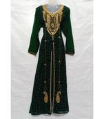 Black Hand Embroidery Stitched Kaftan