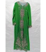 GREEN Hand Embroidery Stitched KAFTAN