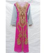 Mix Color Embroidered Georgette Islamic Arabic Partywear Kaftan