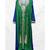 Green Hand Embroidery Stitched Kaftan