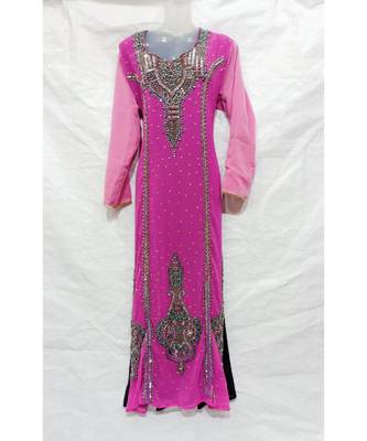 Mix Color Embroidered Georgette Islamic Arabic Partywear Kaftan 1