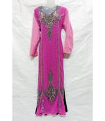 Mix Color Embroidered Georgette Islamic Arabic Partywear Kaftan