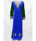 MIX COLOR Embroidered georgette Islamic Arabic PartyWear KAFTAN