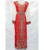 Mix Color Embroidered Georgette Islamic Arabic Partywear Kaftan