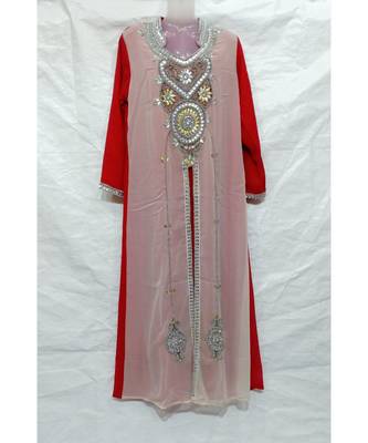 Mix Color Embroidered Georgette Islamic Arabic Partywear Kaftan 1