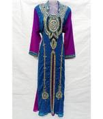 Mix Color Embroidered Georgette Islamic Arabic Partywear Kaftan