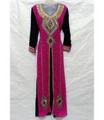 MIX COLOR Embroidered georgette Islamic Arabic PartyWear KAFTAN