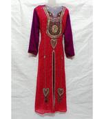 Mix Color Embroidered Georgette Islamic Arabic Partywear Kaftan