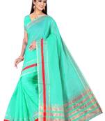 Blue woven super net saree with blouse