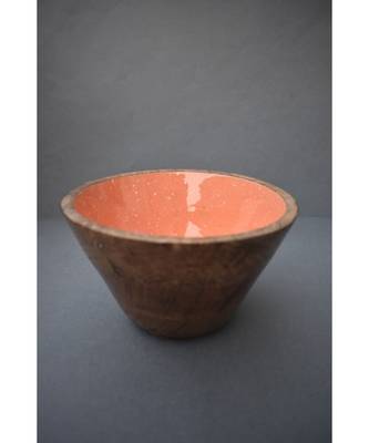Orange Wooden Bowl 1