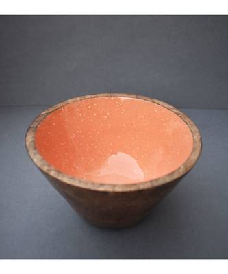 Orange Wooden Bowl 3