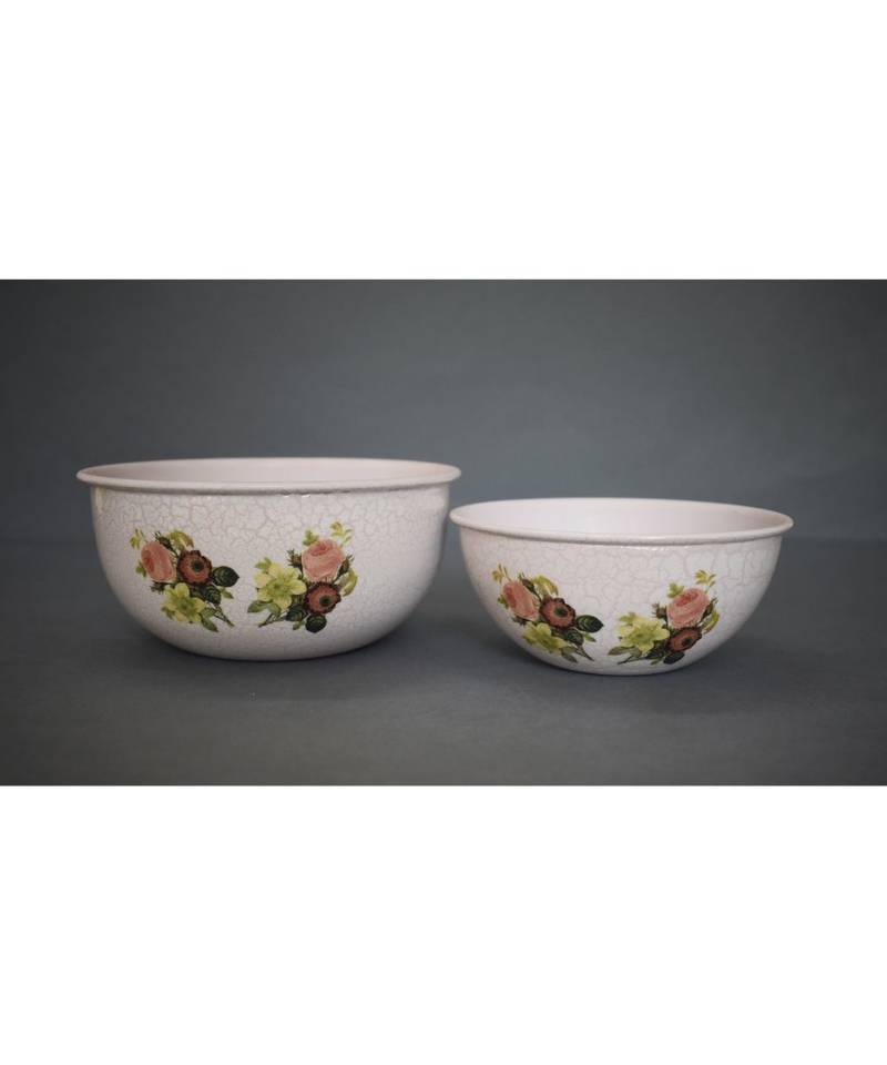 Flower Print Plate Cum Platter with Bowls