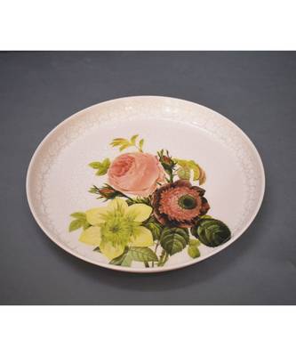Flower Print Plate Cum Platter with Bowls 4