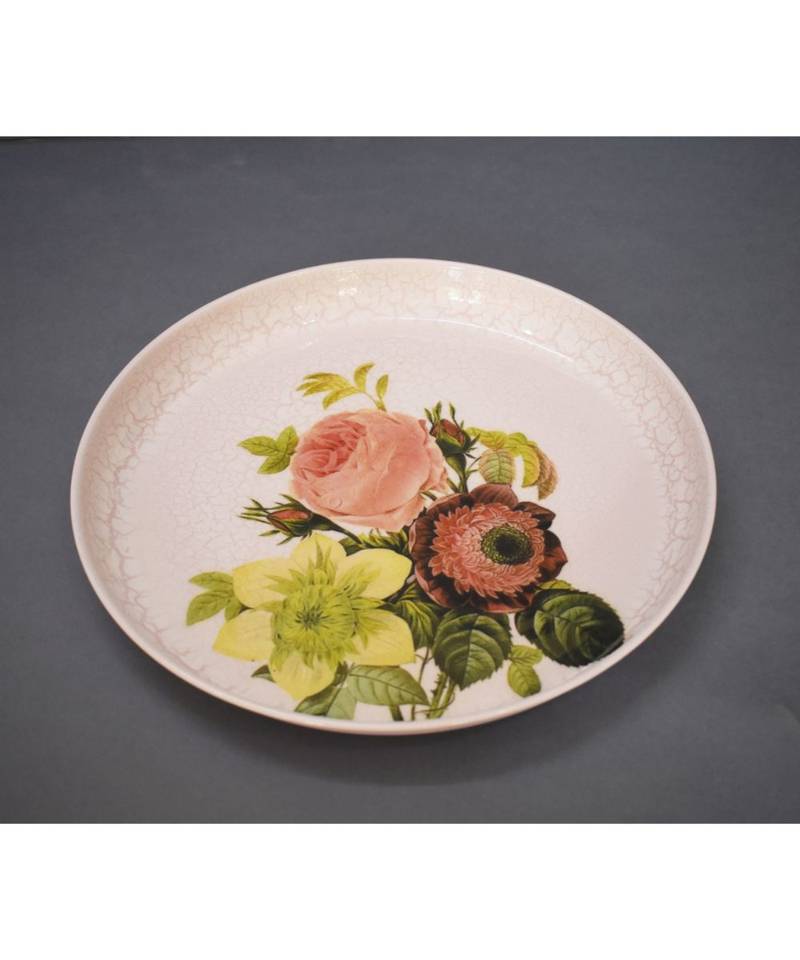 Flower Print Plate Cum Platter with Bowls