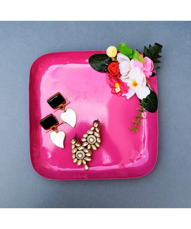 Color Palatte Square Trinket Tray - Pink