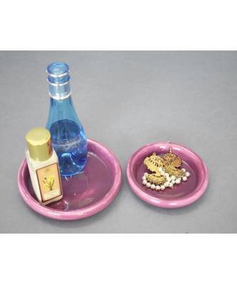 Burgundy Snack and Trinket Plate Set 2