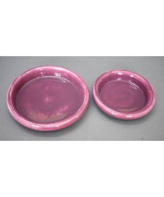 Burgundy Snack and Trinket Plate Set 3
