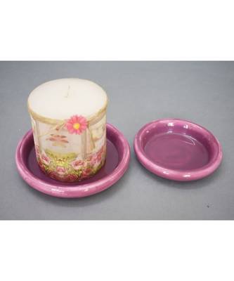 Burgundy Snack and Trinket Plate Set 4