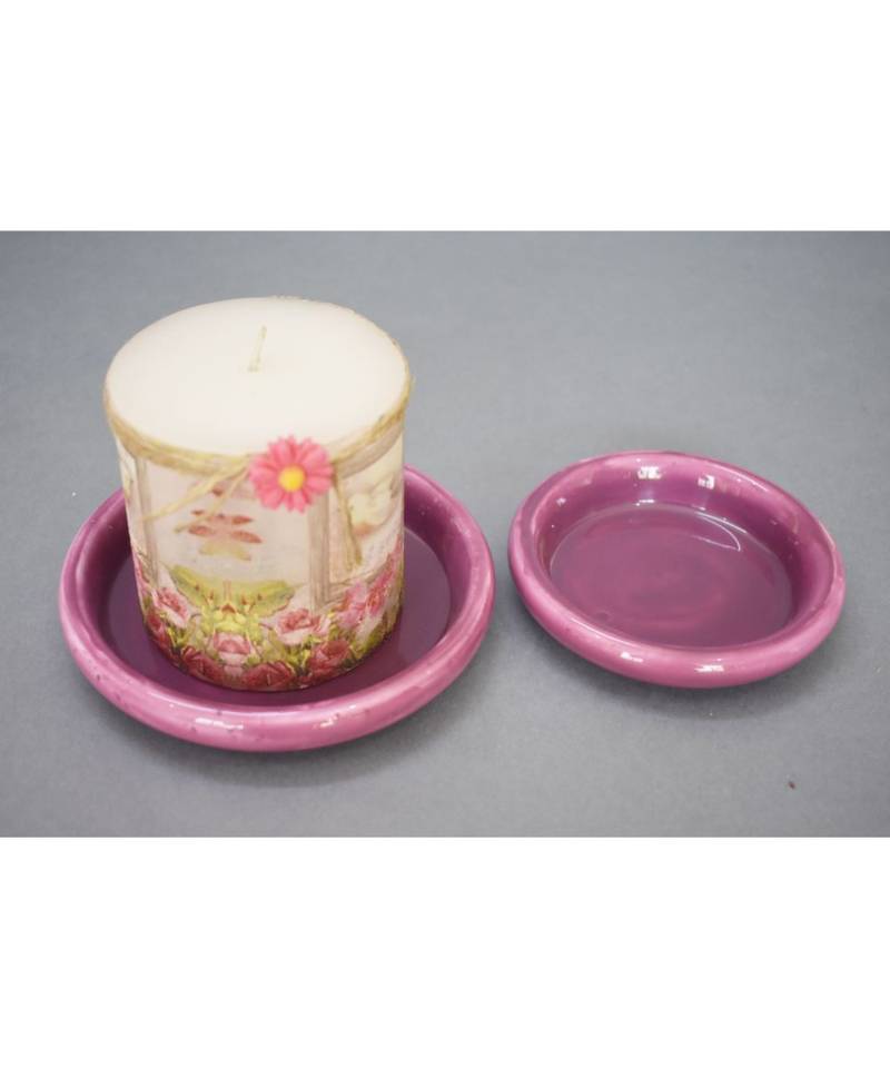 Burgundy Snack and Trinket Plate Set