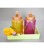 Wooden Tray with Glass Jars