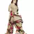 Beige Floral Print Synthetic Unstitched Salwar With Dupatta