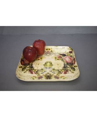 Floral Square Platter cum Tray 1