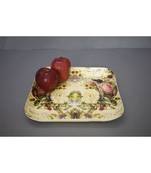 Floral Square Platter cum Tray