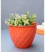 Orange Metal Embossed Planter